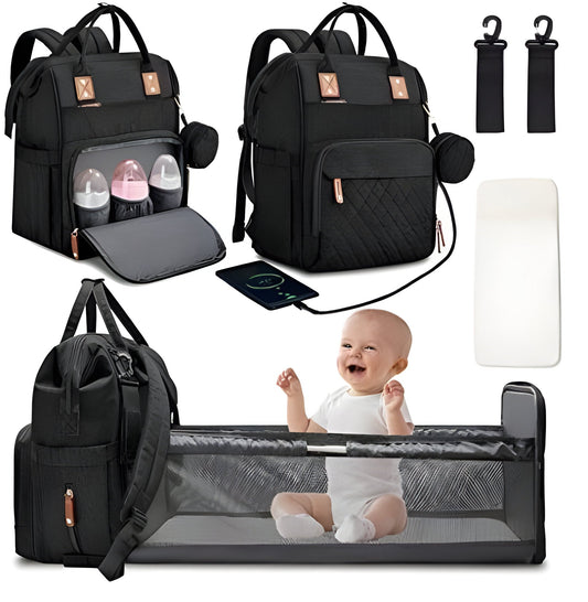 Travel Changing Bag with Portable Baby Cot