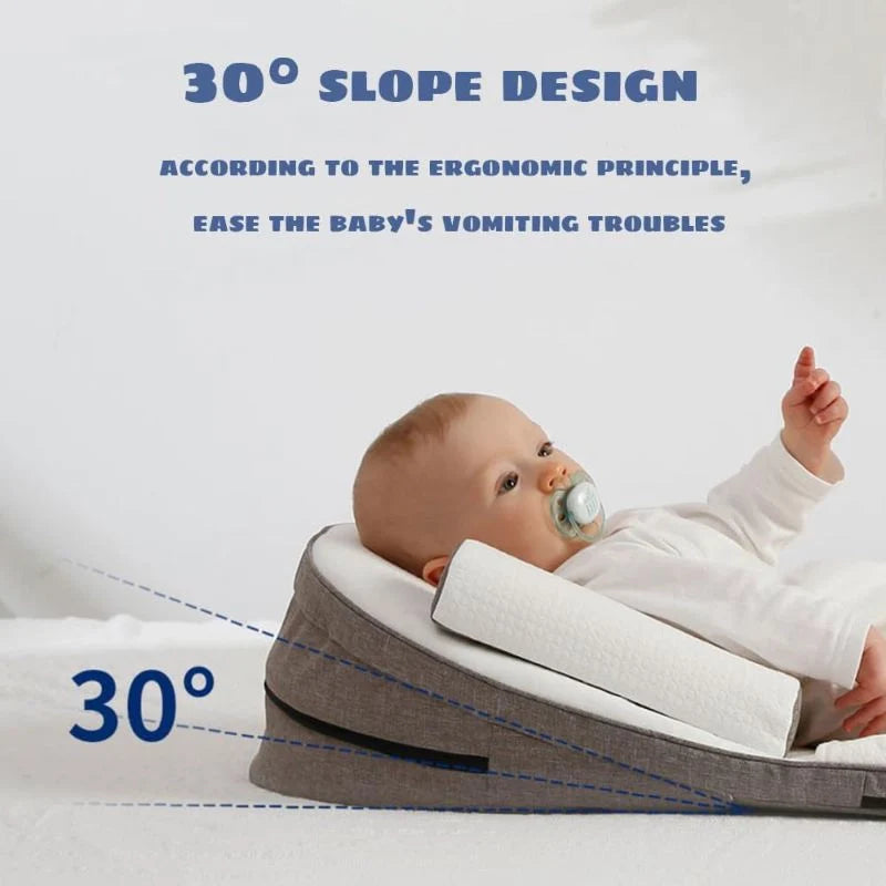 Baby Wedge Pillow for Side Sleeping - Anti-Roll & Reflux Relief for Newborn Bed