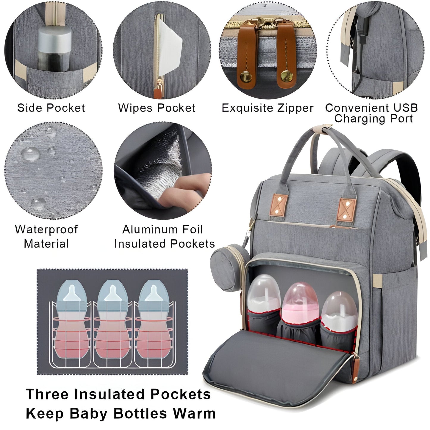 Travel Changing Bag with Portable Baby Cot