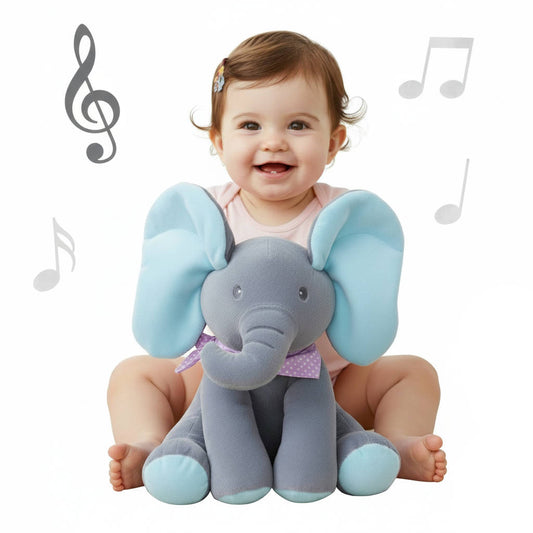 Peek-a-Boo Talking Elephant Toy – Interactive Plush Elephant