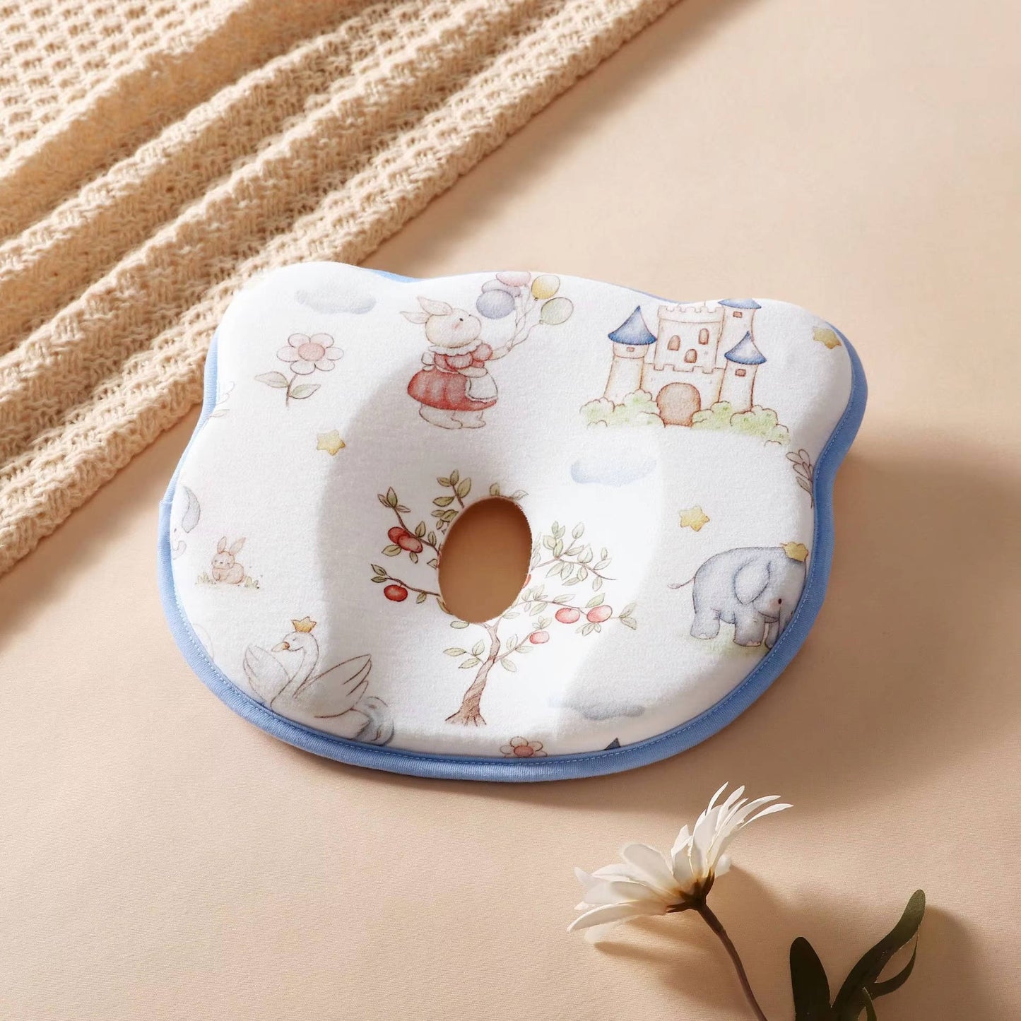 Infant Head-Shape Pillow for Flat Head Prevention - Sweat-Absorbent, Gentle Head Support