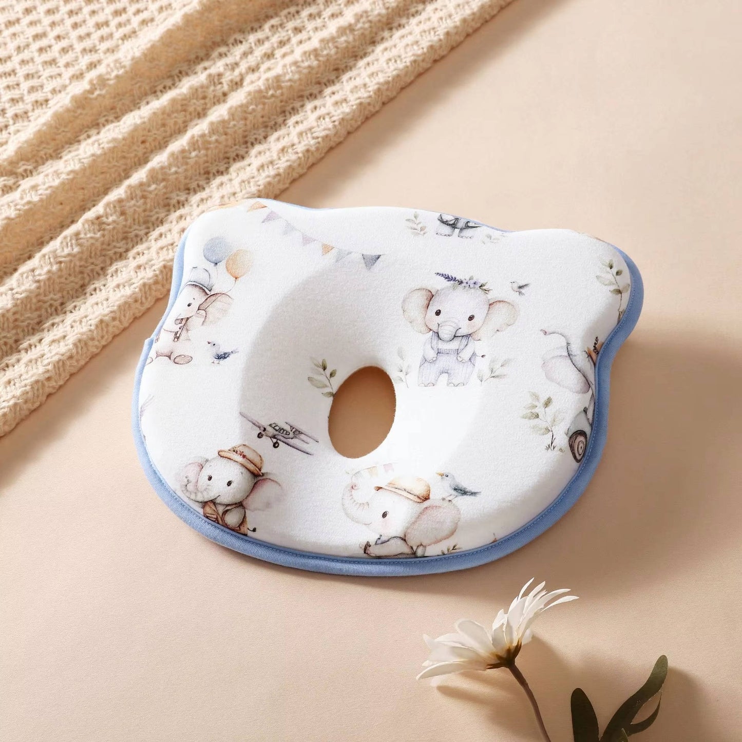 Infant Head-Shape Pillow for Flat Head Prevention - Sweat-Absorbent, Gentle Head Support