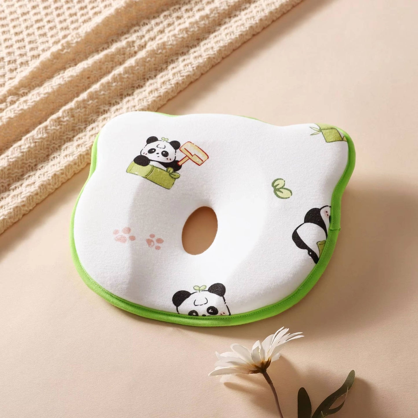 Infant Head-Shape Pillow for Flat Head Prevention - Sweat-Absorbent, Gentle Head Support