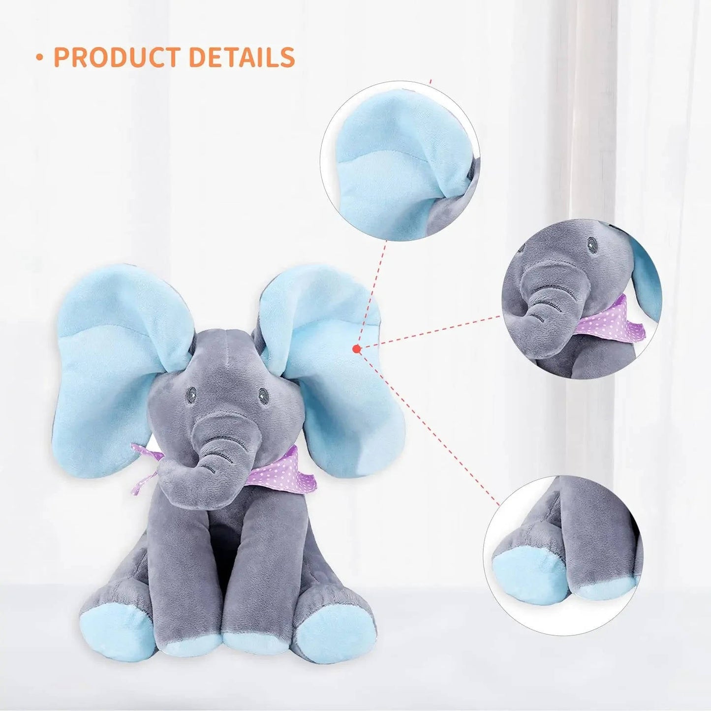 Peek-a-Boo Talking Elephant Toy – Interactive Plush Elephant