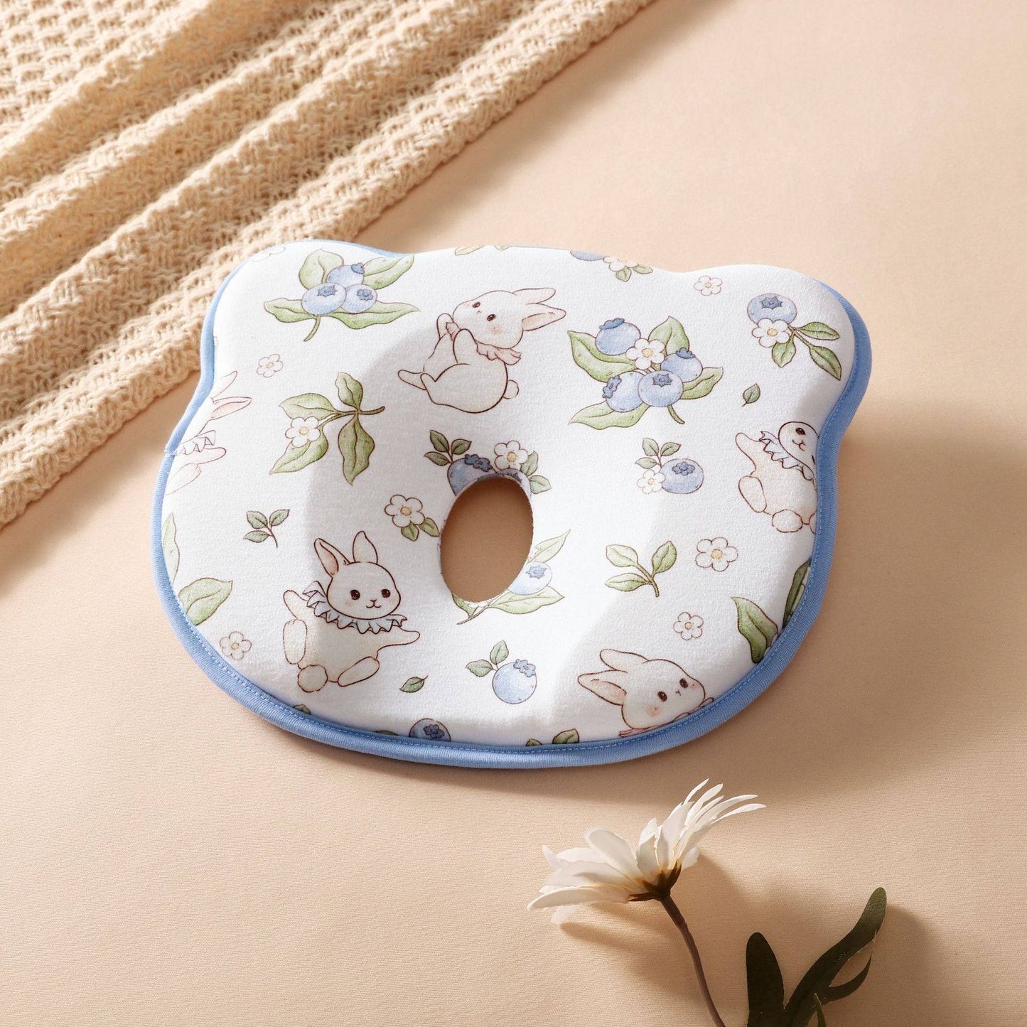 Infant Head-Shape Pillow for Flat Head Prevention - Sweat-Absorbent, Gentle Head Support